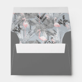 Flamingo Orchid Tropical Pattern Grey ID868 Envelop