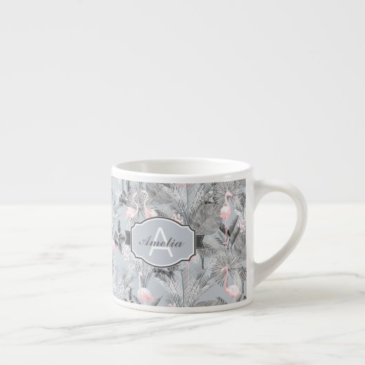 Flamingo Orchid Tropical Pattern Grey ID868 Espresso Kop (Rechts)