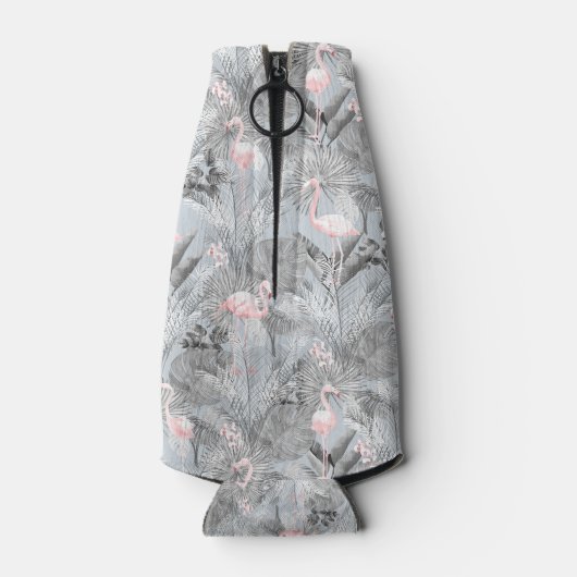 Flamingo Orchid Tropical Pattern Grey ID868 Flesjeskoeler (Achterkant)