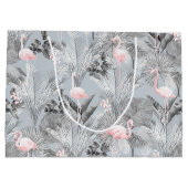 Flamingo Orchid Tropical Pattern Grey ID868 Groot Cadeauzakje (Achterkant)