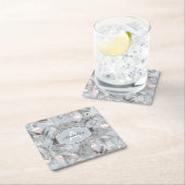 Flamingo Orchid Tropical Pattern Grey ID868 Kartonnen Onderzetters (Insitu)