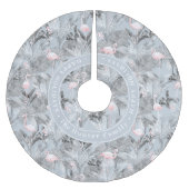 Flamingo Orchid Tropical Pattern Grey ID868 Kerstboom Rok (Voorkant)
