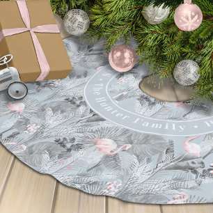 Flamingo Orchid Tropical Pattern Grey ID868 Kerstboom Rok