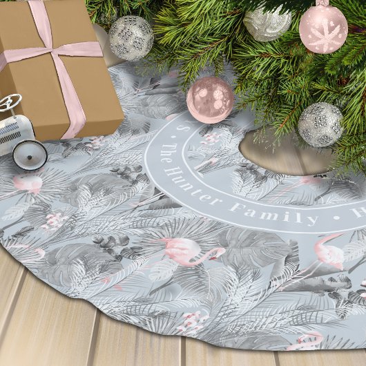Flamingo Orchid Tropical Pattern Grey ID868 Kerstboom Rok