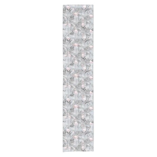 Flamingo Orchid Tropical Pattern Grey ID868 Korte Tafelloper (Voorkant)