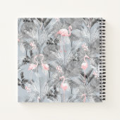Flamingo Orchid Tropical Pattern Grey ID868 Notitieboek (Achterkant)