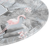Flamingo Orchid Tropical Pattern Grey ID868 Snijplank (Hoek)