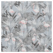 Flamingo Orchid Tropical Pattern Grey ID868 Stof (Swatch)