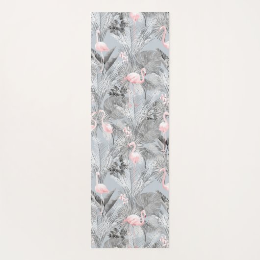 Flamingo Orchid Tropical Pattern Grey ID868 Yogamat (Achterkant)