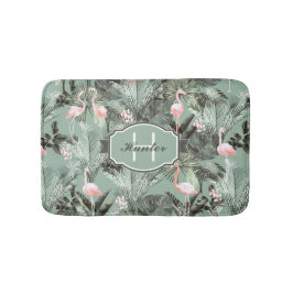 Flamingo Orchid Tropical Pattern Sage ID868 Badmat