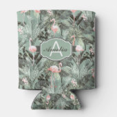 Flamingo Orchid Tropical Pattern Sage ID868 Blikjeskoeler (Achterkant)