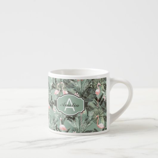 Flamingo Orchid Tropical Pattern Sage ID868 Espresso Kop (Rechts)