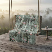 Flamingo Orchid Tropical Pattern Sage ID868 Fleece Deken