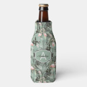 Flamingo Orchid Tropical Pattern Sage ID868 Flesjeskoeler (Fles Voorkant)