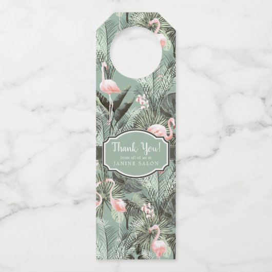 Flamingo Orchid Tropical Pattern Sage ID868 Flessenhanger (Voorkant)