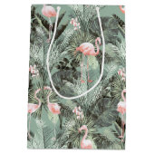 Flamingo Orchid Tropical Pattern Sage ID868 Medium Cadeauzakje (Achterkant)