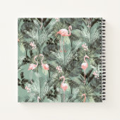 Flamingo Orchid Tropical Pattern Sage ID868 Notitieboek (Achterkant)