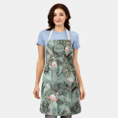 Flamingo Orchid Tropical Pattern Sage ID868 Schort (Gedragen)