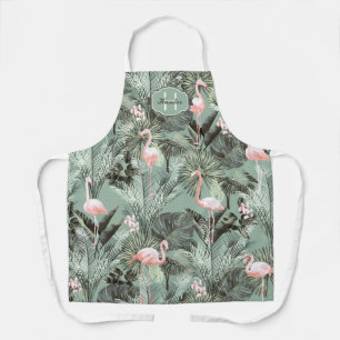Flamingo Orchid Tropical Pattern Sage ID868 Schort