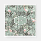 Flamingo Orchid Tropical Pattern Sage ID868 Servet (Voorkant)