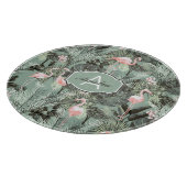 Flamingo Orchid Tropical Pattern Sage ID868 Snijplank (Hoek)