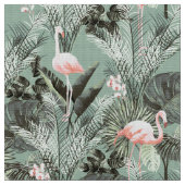 Flamingo Orchid Tropical Pattern Sage ID868 Stof (Close Up)