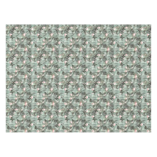 Flamingo Orchid Tropical Pattern Sage ID868 Tafelkleed (Voorkant (Horizontaal))
