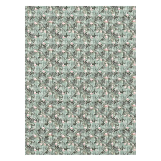 Flamingo Orchid Tropical Pattern Sage ID868 Tafelkleed (Voorkant)