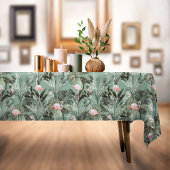 Flamingo Orchid Tropical Pattern Sage ID868 Tafelkleed
