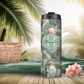 Flamingo Orchid Tropical Pattern Sage ID868 Thermosbeker