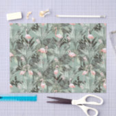 Flamingo Orchid Tropical Pattern Sage ID868 Tissuepapier (Craft)
