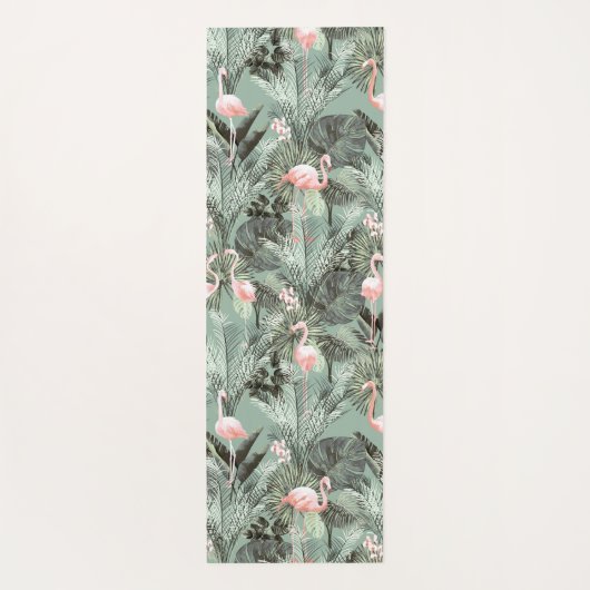 Flamingo Orchid Tropical Pattern Sage ID868 Yogamat (Achterkant)
