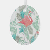 Flamingo, orchidee: romantisch patroon. glas ornament (Voorkant Rechts)