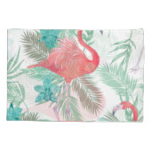 Flamingo, orchidee: romantisch patroon. kussensloop (Achterkant)