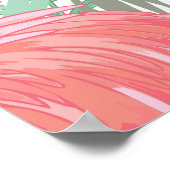 Flamingo, orchidee: romantisch  patroon. poster (Hoek)