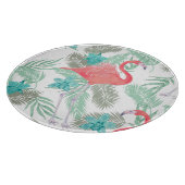 Flamingo, orchidee: romantisch patroon. snijplank (Hoek)