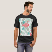 Flamingo, orchidee: romantisch patroon. t-shirt (Voorkant volledig)