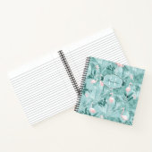 Flamingo Orchidee Tropisch Patroon Turquoise ID868 Notitieboek (Binnen)