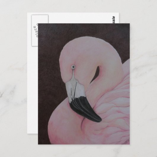 Flamingo Original Bird Art Briefkaart (Voorkant / Achterkant)
