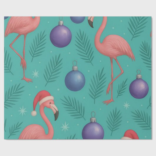 Flamingo Ornament Holiday Cadeaupapier (Vlak)