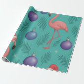 Flamingo Ornament Holiday Cadeaupapier (Uitgerold)