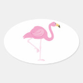 Flamingo Ovale Sticker (Voorkant)