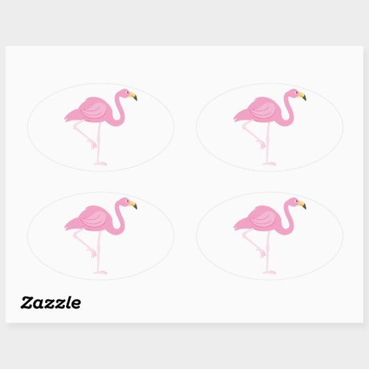 Flamingo Ovale Sticker (Vel)