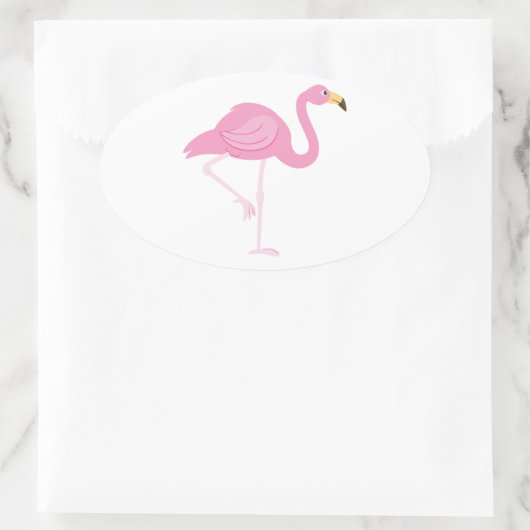 Flamingo Ovale Sticker (Tas)