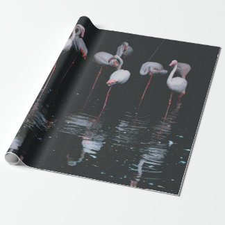FLAMINGO OVER DARK ACHTERGROND CADEAUPAPIER