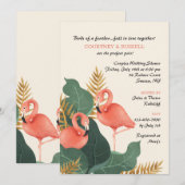 Flamingo paar koppels douche uitnodiging (Voorkant / Achterkant)