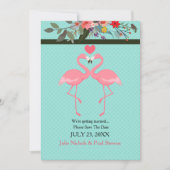 Flamingo Paar Uitnodiging (Voorkant)