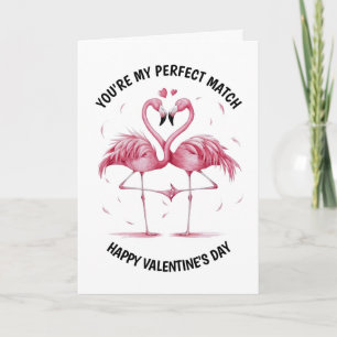 Flamingo Paar Valentijn Kaart