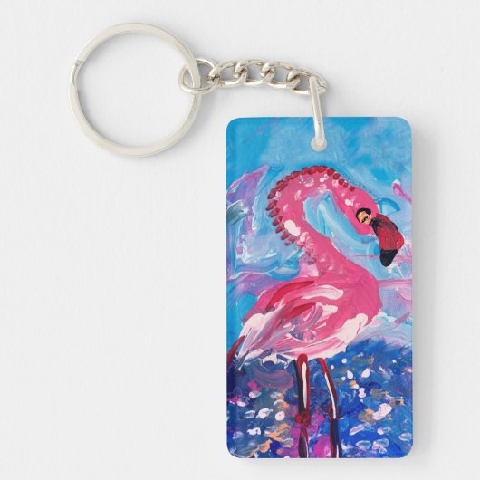 Flamingo Painting Sleutelhanger (Voorkant)