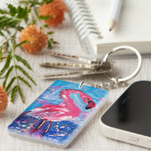 Flamingo Painting Sleutelhanger (Voorkant Rechts)
